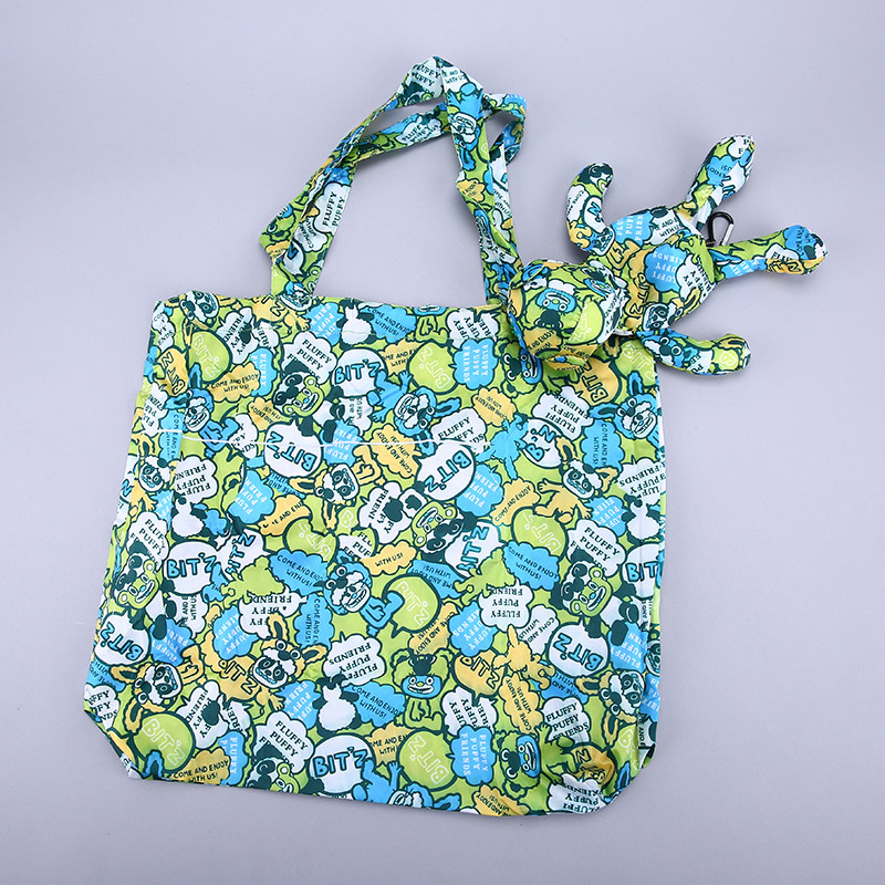 小熊收藏式环保袋 时尚创意花纹便携环保袋可爱公仔包包 GY384