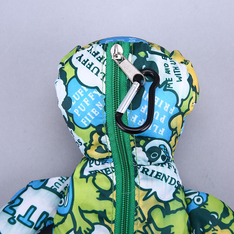 小熊收藏式环保袋 时尚创意花纹便携环保袋可爱公仔包包 GY385