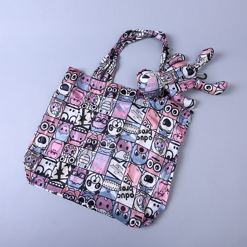 小熊收藏式环保袋 时尚创意花纹便携环保袋可爱公仔包包 GY774