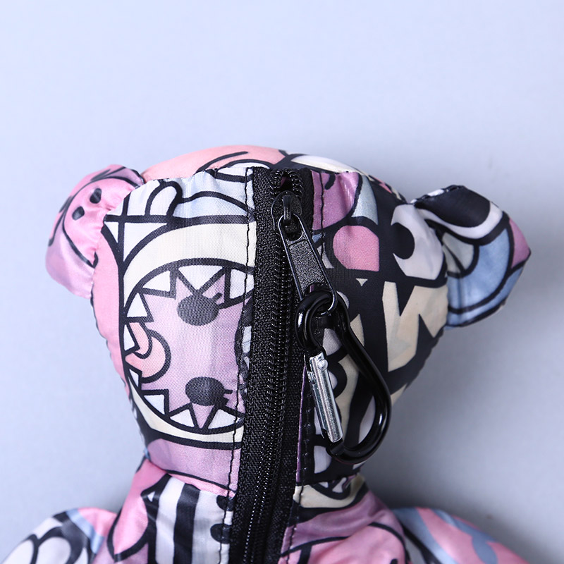 小熊收藏式环保袋 时尚创意花纹便携环保袋可爱公仔包包 GY775