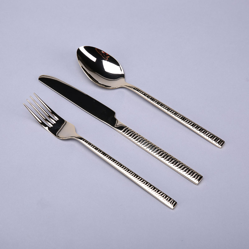 横纹主餐刀叉勺 刀叉套装牛排刀叉勺三件套餐勺餐叉餐刀 ZS271