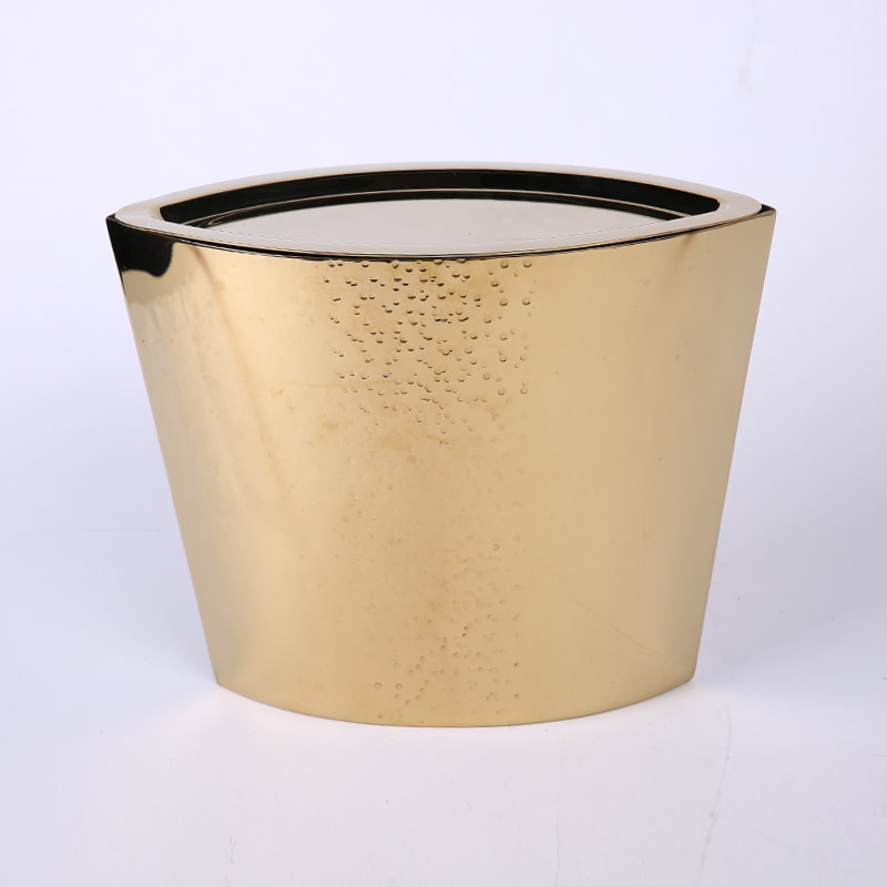 金色带盖冰桶 欧美法式金属色餐吧台厅摆件装饰品冰酒桶 ZS222