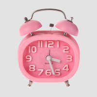3寸塑料打铃闹钟糖果色闹钟静音夜光闹钟EW3001