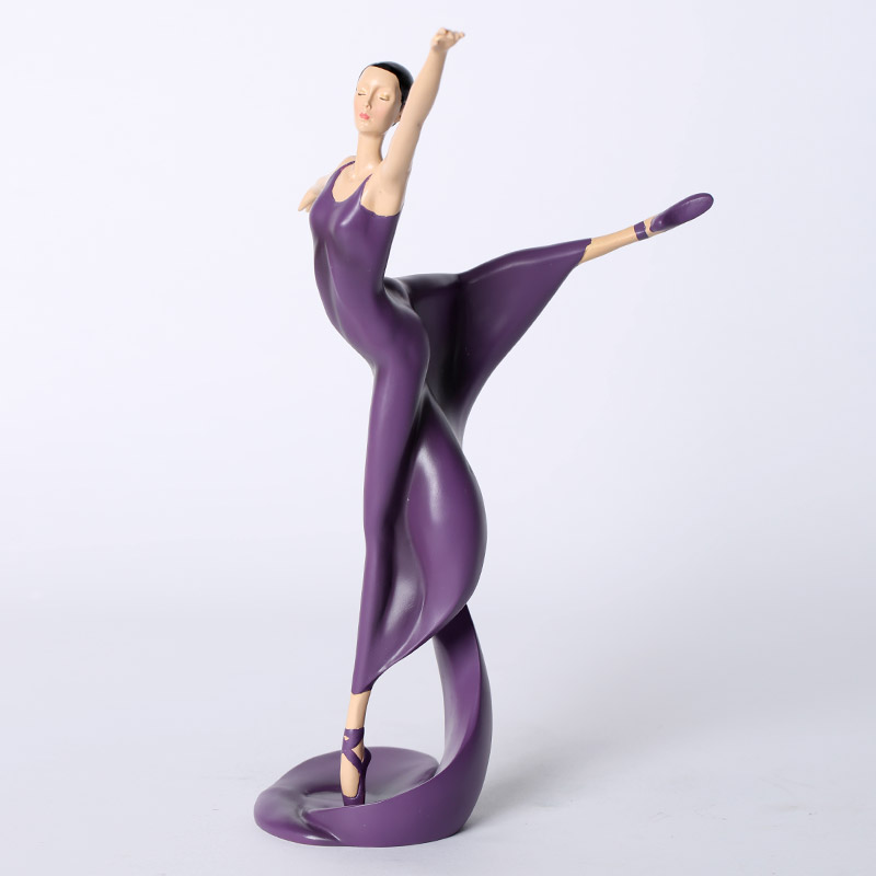 紫色芭蕾舞者 英式简约芭蕾舞首席女舞摆件 家居摆件 030041