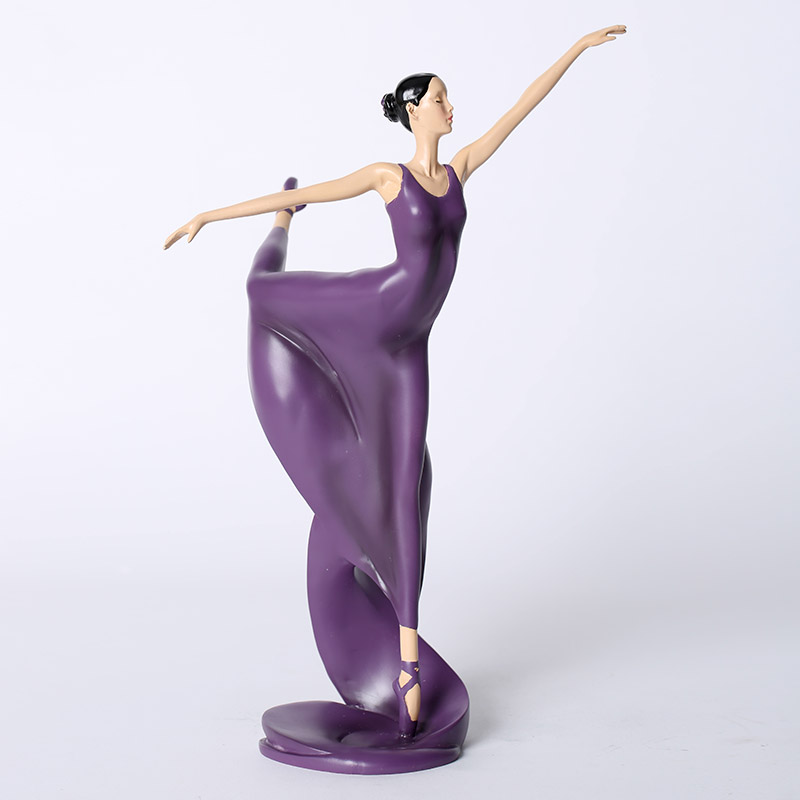 紫色芭蕾舞者 英式简约芭蕾舞首席女舞摆件 家居摆件 030042