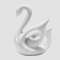 现代家居装饰品 时尚白色天鹅抽象摆件 陶瓷工艺品V236-2
