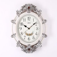 欧式复古时光挂钟树脂时钟 艺术椭圆形造型挂钟创意装饰品 家居样板房装饰工艺品挂件 LS205