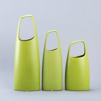 现代中式时尚陶瓷花瓶三件套 绿色手提花瓶家居装饰花器摆件 SS03