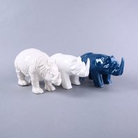 简约创意装饰动物摆件三件套 呆萌犀牛家居摆设装饰品摆件 SS073