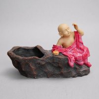 中式禅意空间小沙弥盆栽摆件 平安纳福创意禅意明昕装饰摆件 盆栽摆设家居实用礼品 HN947C