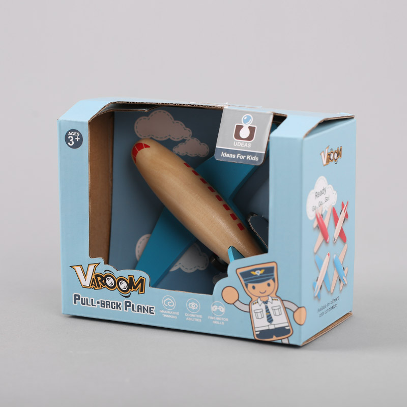盒装惯性回力木制玩具飞机模型3