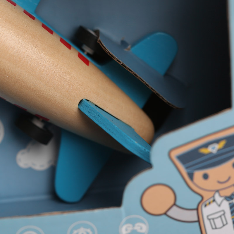 盒装惯性回力木制玩具飞机模型5