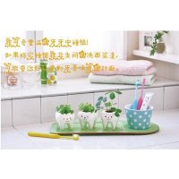 创意牙齿造型绿色盆栽可印LOGO定做表情