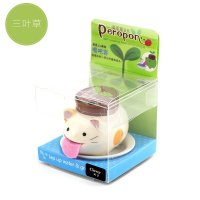 自吸水创意绿色喵星人造型小盆栽创意园艺装饰