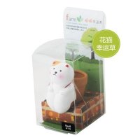 创意绿色小盆栽花猫造型花盆园艺