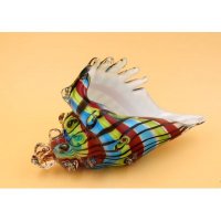 西式琉璃海螺红黑丝沙兰造型摆件客厅卧室装饰