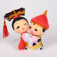 浓情蜜意 小号新郎新娘婚庆家居摆件结婚礼物DY9118