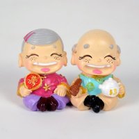 幸福百年公婆系列悠闲心树脂公仔创意礼品汽车居家摆件DY9925