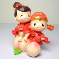 结婚礼品甜姬喜桃中摆件时尚创意家居用品送礼结婚礼物DY9659