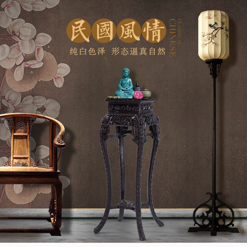 红木玛瑙石方花几，民国（不含税）1