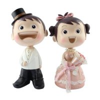 大禹家喜/树脂工艺品/结婚礼物西式温情娃娃摇头中摆件/DY9230
