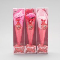 西式简约仿真康乃馨手巾香皂花母亲节礼物