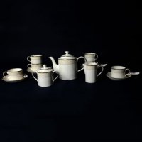 雷澳娜 15头情网咖啡用具 带碟咖啡杯咖啡壶套装 骨瓷啡具套装10001039