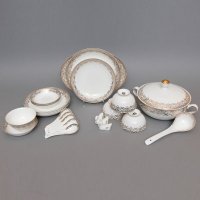 高档32盛世华庭骨瓷餐具套装 厨房餐厅时尚餐具 高档餐具盘 碗碟套装 结婚送礼10001834