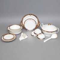 高档48头浮雕金4098骨瓷餐具套装 厨房餐厅时尚餐具 高档餐具结婚送礼10001966