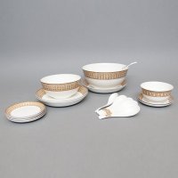 高档28头方格马骨瓷餐具套装 厨房餐厅时尚餐具 高档餐具套装 结婚送礼10002007