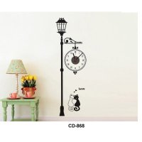 情侣猫路灯装饰时钟贴 DIY客厅创意个性挂钟
