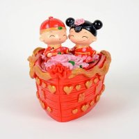 经典婚庆船首饰盒 麻点新娘结婚礼物实用家居创意摆件DY9032
