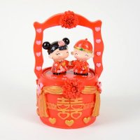 经典婚庆红桶首饰盒新婚礼品甜蜜送礼家居摆件 DY9038