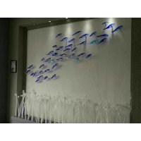 简约典雅琉璃壁饰鱼背景墙摆件酒店餐厅装饰
