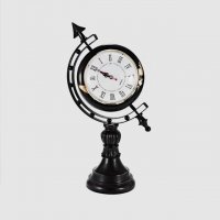 古典欧式地球仪时钟座钟高档树脂台钟复古家居装饰品客厅钟表摆件树脂地球时钟KT002