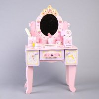 儿童梳妆台女孩仿真公主化妆台 木制过家家玩具宝宝礼物HZT