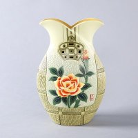 中式雕刻彩绘工艺陶瓷摆件 希望：和谐陶瓷送礼样板房装饰家居摆件 HX