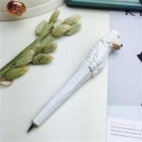 白色小狗 木制动物笔木雕笔