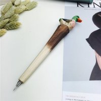 绿头鸭 木制动物笔木雕笔