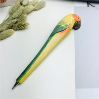 黄色鹦鹉 木制动物笔木雕笔