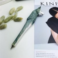 灰狼 木制动物笔木雕笔
