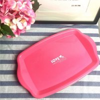 E-139/M ECO 简约安全环保家居餐盘塑料便携盘子粉红色