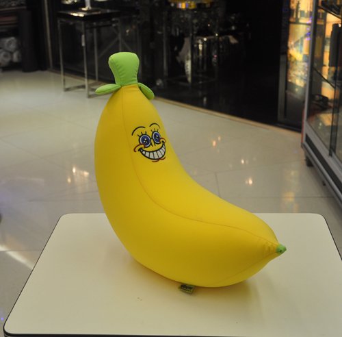 品地家居  韩国纳米雪花泡沫粒子 黄色大香蕉先生软体公仔抱枕头靠腰垫玩具