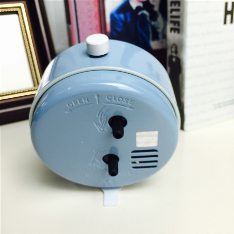简约蓝色静音床头打铃钟闹钟 桌面个性创意时钟3