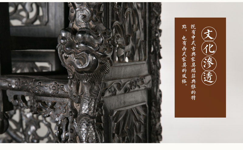 红木双层雕花博古架，晚清 红木（不含税）5