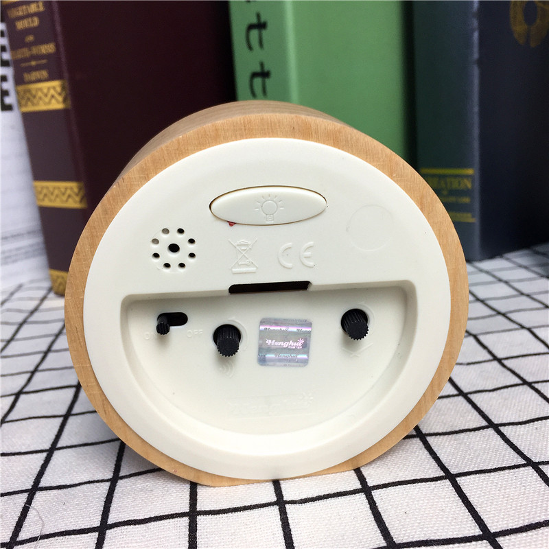 复古欧式田园圆形木纹创意座钟台钟4