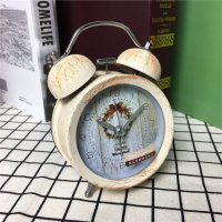 简约仿锈打铃钟闹钟 静音床头桌面个性创意时钟