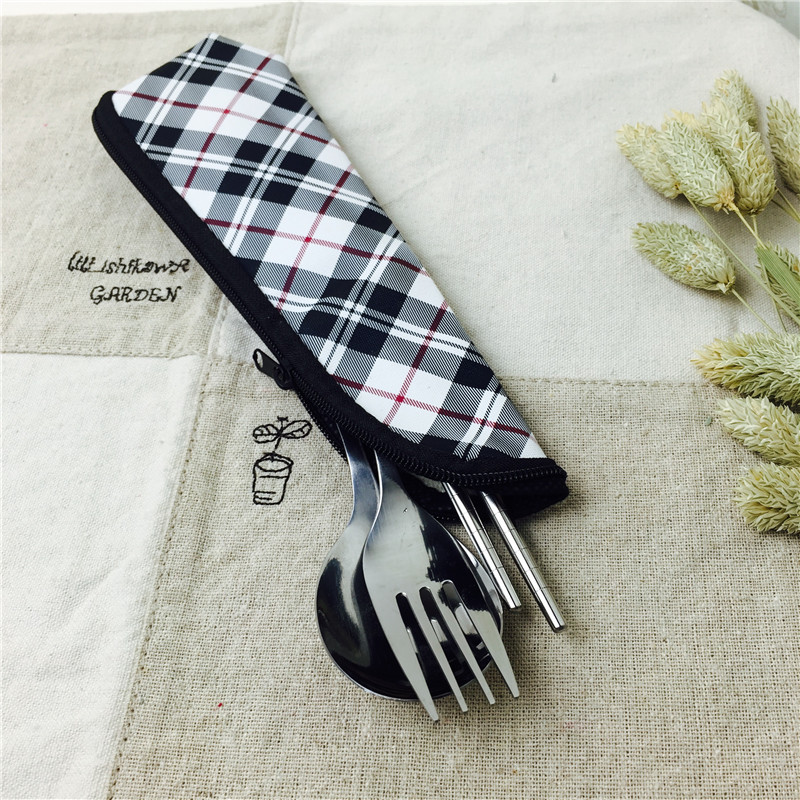 不锈钢便携餐具筷勺套装筷子勺子叉子实用便携餐具3