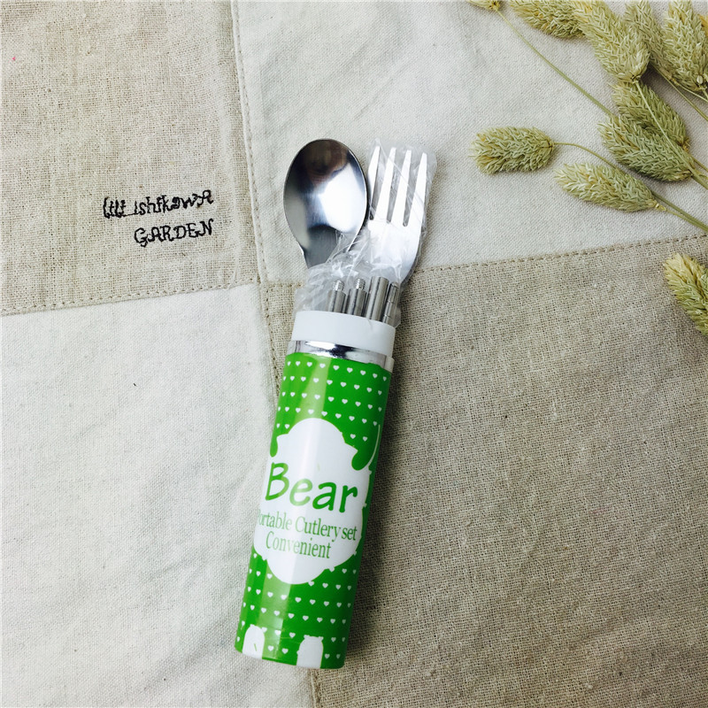 不锈钢便携餐具筷勺套装筷子勺子叉子学生便携餐具2