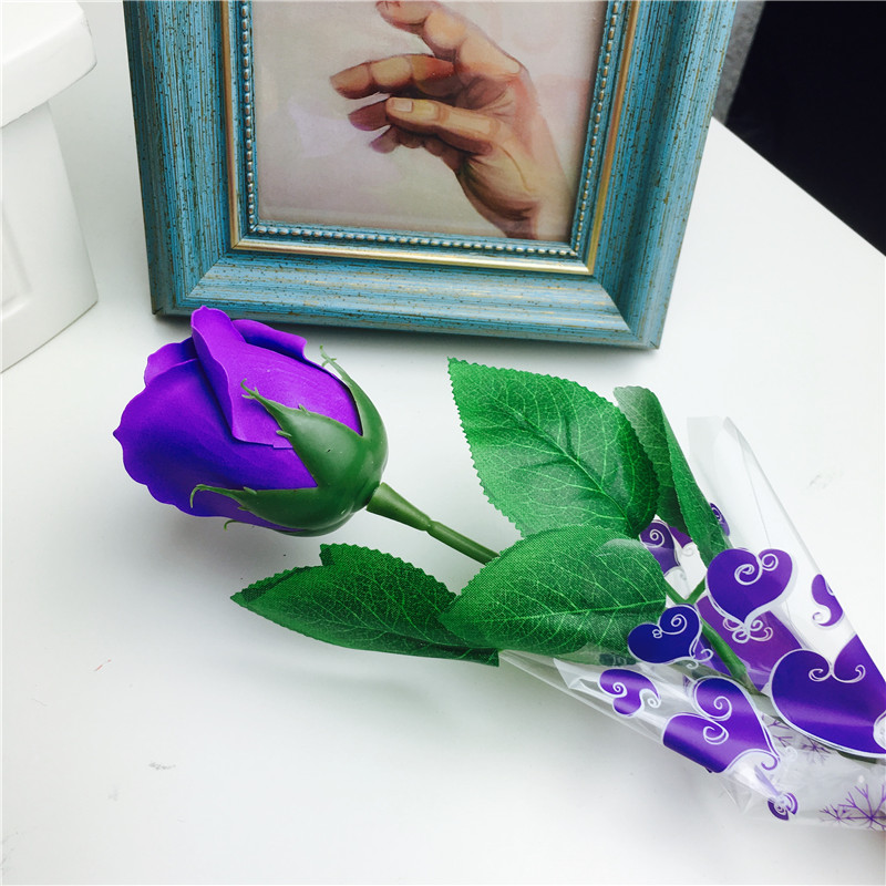 紫色爆款玫瑰香皂花束礼盒康乃馨肥皂花批发情人节母亲节生日礼品厂家1